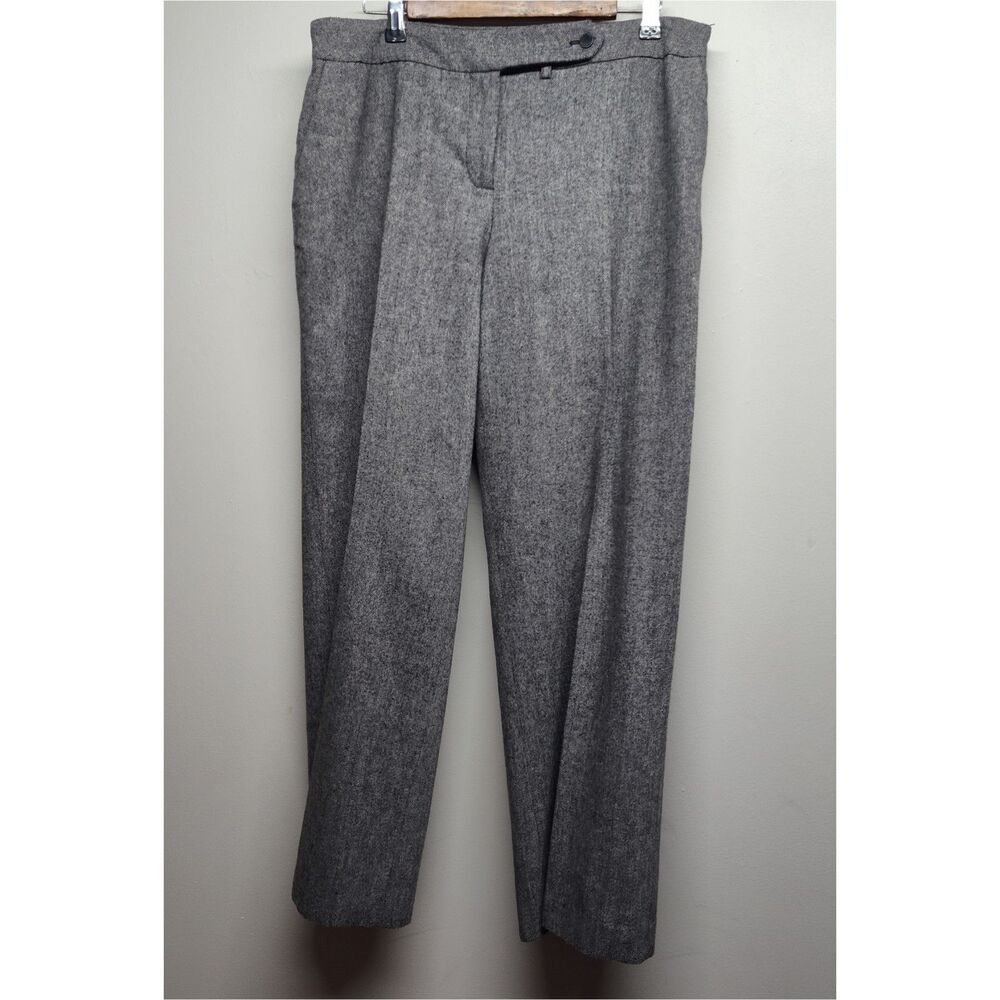 Calvin Klein Dress Pants Women Size 14 Gray Wool Blend Workwear Office Business